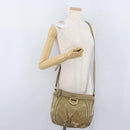 GUCCI GG Crystal Shoulder Bag Beige Gold 203257 Auth LNZ124-23