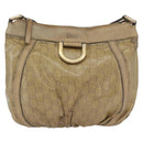 GUCCI GG Crystal Shoulder Bag Beige Gold 203257 Auth LNZ124-13