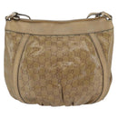 GUCCI GG Crystal Shoulder Bag Beige Gold 203257 Auth LNZ124-2
