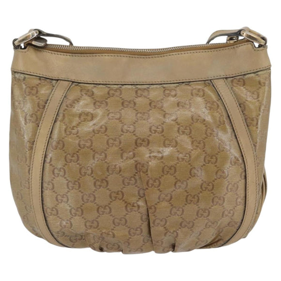 GUCCI GG Crystal Shoulder Bag Beige Gold 203257 Auth LNZ124
