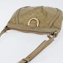GUCCI GG Crystal Shoulder Bag Beige Gold 203257 Auth LNZ124-6