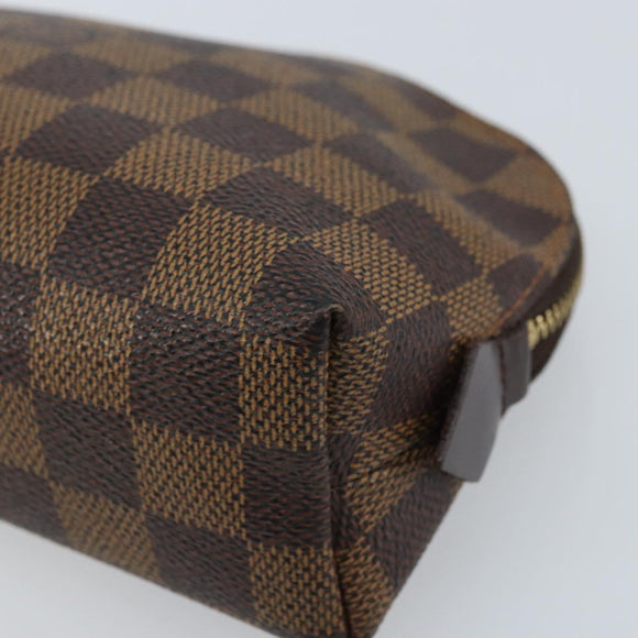 LOUIS VUITTON Damier Ebene Pochette Cosmetic PM Pouch N47516 LV Auth LNZ126