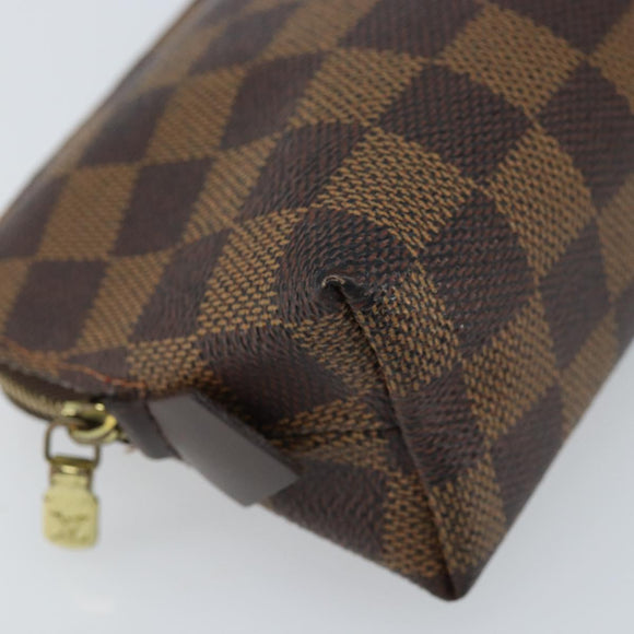 LOUIS VUITTON Damier Ebene Pochette Cosmetic PM Pouch N47516 LV Auth LNZ126