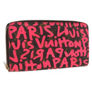 LOUIS VUITTON Monogram Graffiti Zippy Wallet Wallet Pink M93710 Auth LNZ129V-1