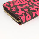 LOUIS VUITTON Monogram Graffiti Zippy Wallet Wallet Pink M93710 Auth LNZ129V-11