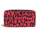 LOUIS VUITTON Monogram Graffiti Zippy Wallet Wallet Pink M93710 Auth LNZ129V-2