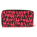 LOUIS VUITTON Monogram Graffiti Zippy Wallet Wallet Pink M93710 Auth LNZ129V-3