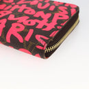 LOUIS VUITTON Monogram Graffiti Zippy Wallet Wallet Pink M93710 Auth LNZ129V-8