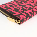 LOUIS VUITTON Monogram Graffiti Zippy Wallet Wallet Pink M93710 Auth LNZ129V-9