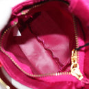 CELINE Circle Pouch Canvas Pink Gold Auth LNZ130-17