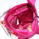 CELINE Circle Pouch Canvas Pink Gold Auth LNZ130-18