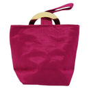 CELINE Circle Pouch Canvas Pink Gold Auth LNZ130-3
