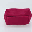 CELINE Circle Pouch Canvas Pink Gold Auth LNZ130-9