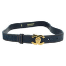 CHANEL COCO Mark Belt Denim 29.9"" Blue CC Auth LNZ132M-1
