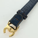 CHANEL COCO Mark Belt Denim 29.9"" Blue CC Auth LNZ132M-11