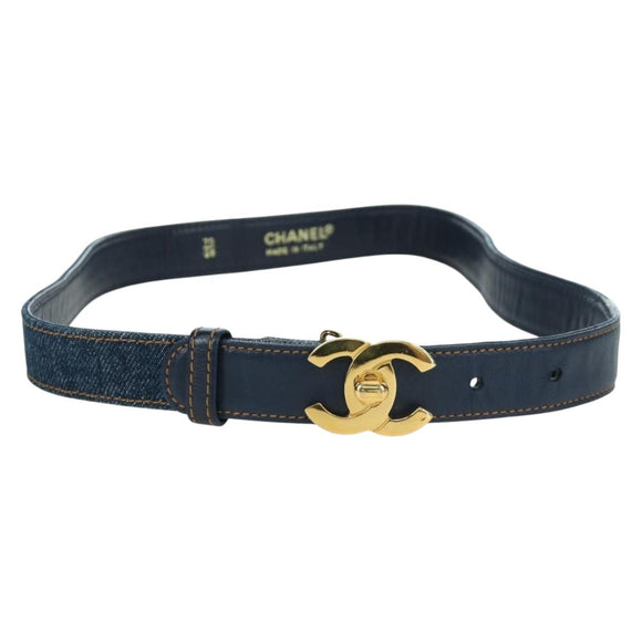 CHANEL COCO Riem spijkerstof 29,9" Blauw CC Auth LNZ132M