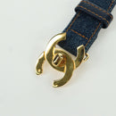 CHANEL COCO Mark Belt Denim 29.9"" Blue CC Auth LNZ132M-7
