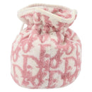 Christian Dior Trotter Canvas Pouch Pile Pink Auth LNZ135-3