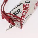 Christian Dior Hardcore Neck Pouch Canvas White Silver Auth LNZ139V-8