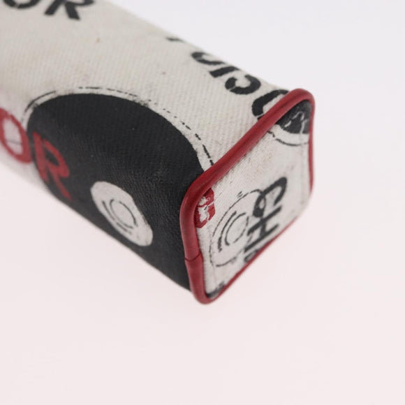 Christian Dior Hardcore Neck Pouch Canvas White Silver Auth LNZ139V