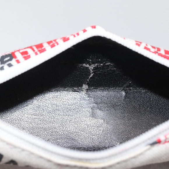 Christian Dior Hardcore Neck Pouch Canvas White Silver Auth LNZ139V