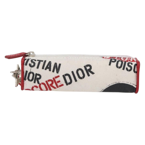 Christian Dior Hardcore Neck Pouch Canvas White Silver Auth LNZ139V