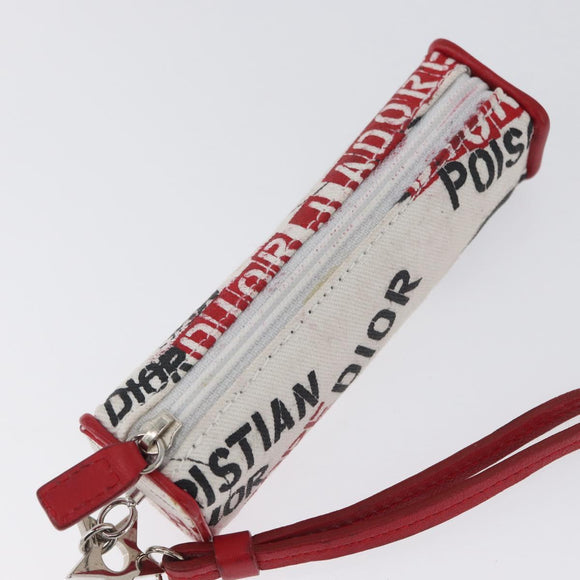 Christian Dior Hardcore Neck Pouch Canvas White Silver Auth LNZ139V