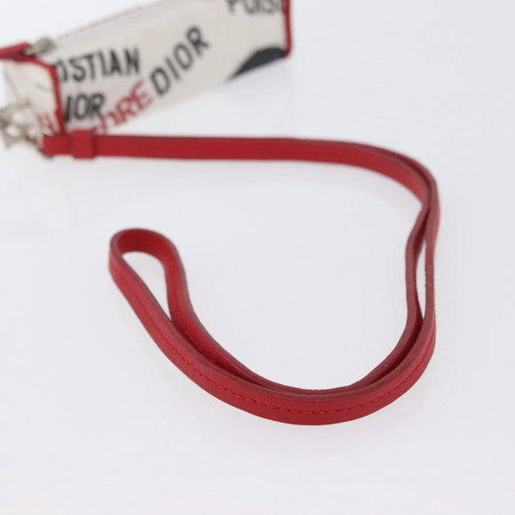Christian Dior Hardcore Neck Pouch Canvas White Silver Auth LNZ139V