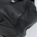 Salvatore Ferragamo Gancini Hand Bag Leather Black Silver Auth LNZ140-9