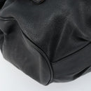 Salvatore Ferragamo Gancini Hand Bag Leather Black Silver Auth LNZ140-14