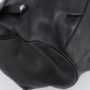 Salvatore Ferragamo Gancini Hand Bag Leather Black Silver Auth LNZ140-16
