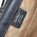 Salvatore Ferragamo Gancini Hand Bag Leather Black Silver Auth LNZ140-12