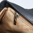 Salvatore Ferragamo Gancini Hand Bag Leather Black Silver Auth LNZ140-20