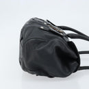 Salvatore Ferragamo Gancini Hand Bag Leather Black Silver Auth LNZ140-3