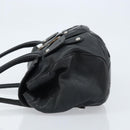 Salvatore Ferragamo Gancini Hand Bag Leather Black Silver Auth LNZ140-4