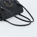 Salvatore Ferragamo Gancini Hand Bag Leather Black Silver Auth LNZ140-7