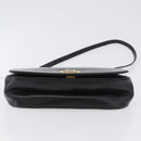 Christian Dior Shoulder Bag Calf Skin Black Gold Auth LNZ141-11