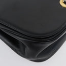 Christian Dior Shoulder Bag Calf Skin Black Gold Auth LNZ141-12