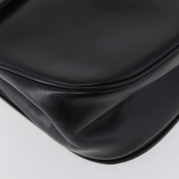 Christian Dior Shoulder Bag Calf Skin Black Gold Auth LNZ141