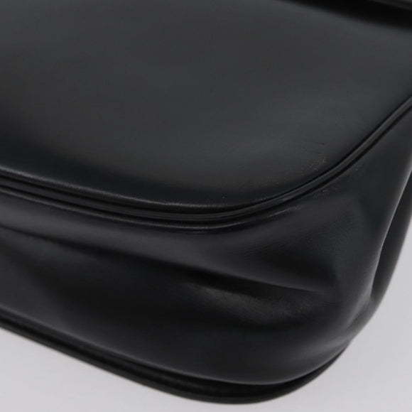 Christian Dior Shoulder Bag Calf Skin Black Gold Auth LNZ141