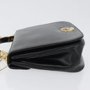 Christian Dior Shoulder Bag Calf Skin Black Gold Auth LNZ141-5