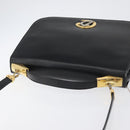Christian Dior Shoulder Bag Calf Skin Black Gold Auth LNZ141-6