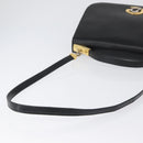 Christian Dior Shoulder Bag Calf Skin Black Gold Auth LNZ141-9