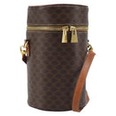 CELINE Macadam Canvas Shoulder Bag PVC Leather Brown Gold Auth LNZ142A-1