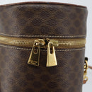CELINE Macadam Canvas Shoulder Bag PVC Leather Brown Gold Auth LNZ142A-9