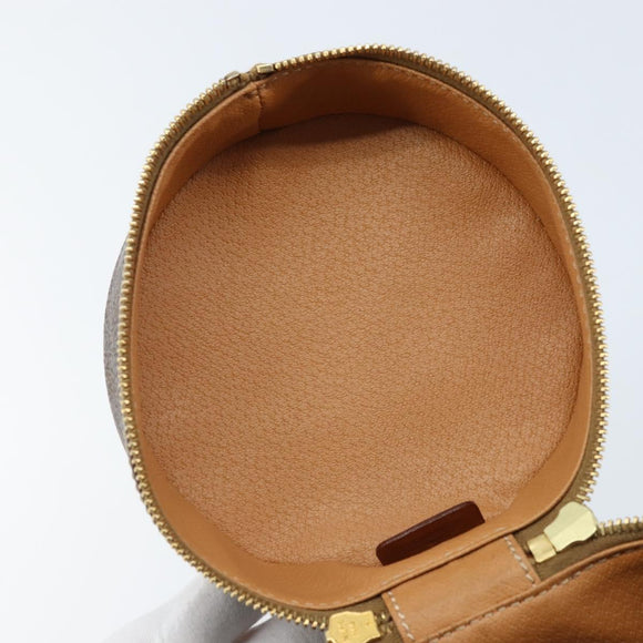 CELINE Macadam Canvas Shoulder Bag PVC Leather Brown Gold Auth LNZ142A