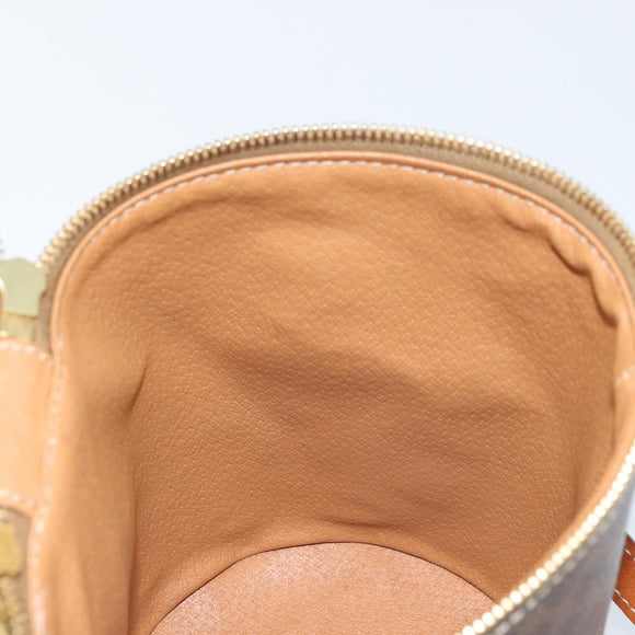 CELINE Macadam Canvas Shoulder Bag PVC Leather Brown Gold Auth LNZ142A