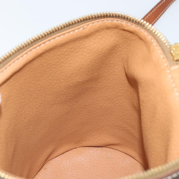 CELINE Macadam Canvas Shoulder Bag PVC Leather Brown Gold Auth LNZ142A