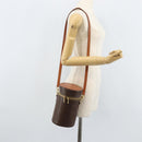 CELINE Macadam Canvas Shoulder Bag PVC Leather Brown Gold Auth LNZ142A-22