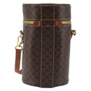 CELINE Macadam Canvas Shoulder Bag PVC Leather Brown Gold Auth LNZ142A-2